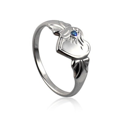 Sterling Silver September Signet Ring