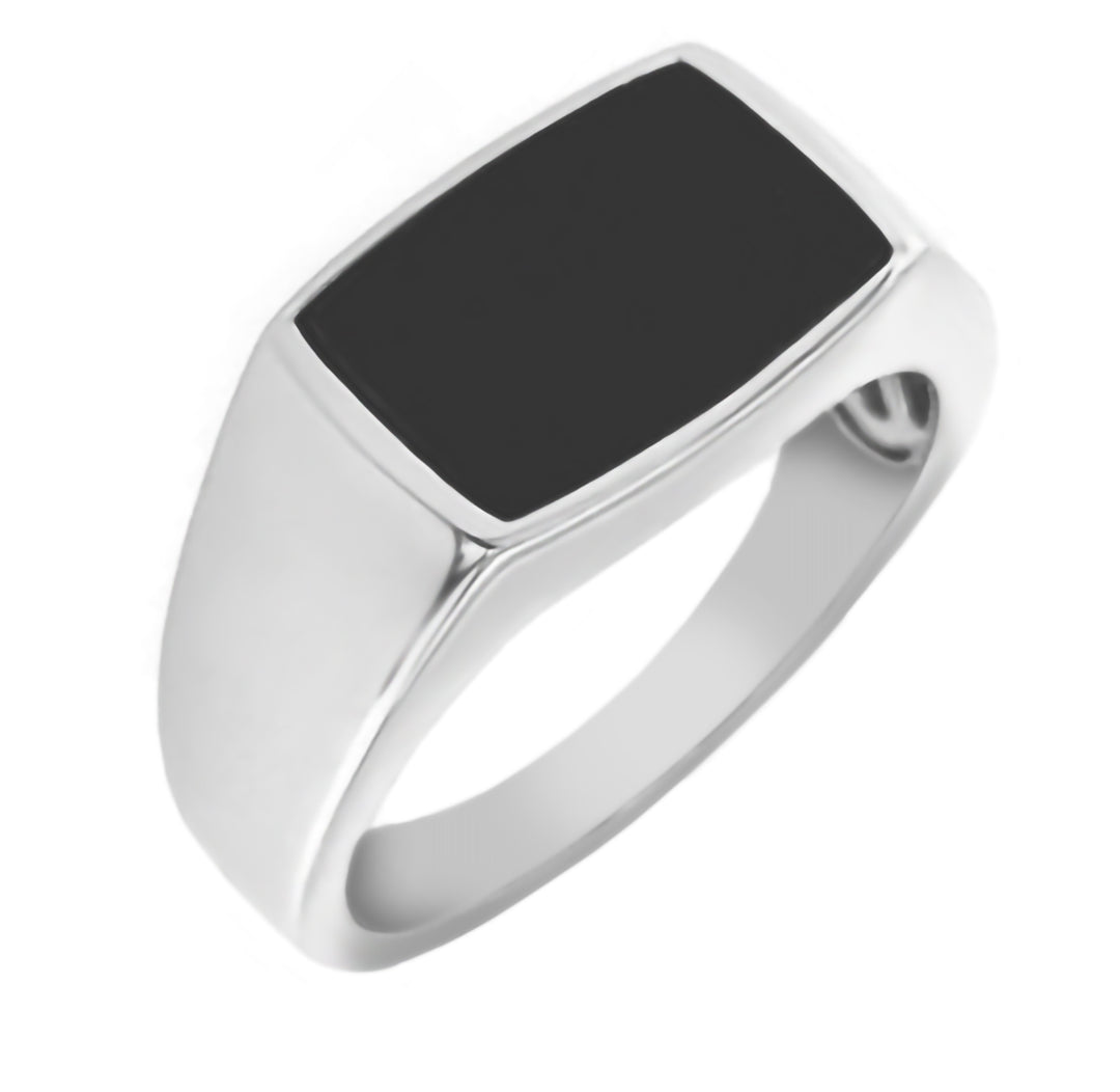 Sterling Silver Onyx Gents Ring