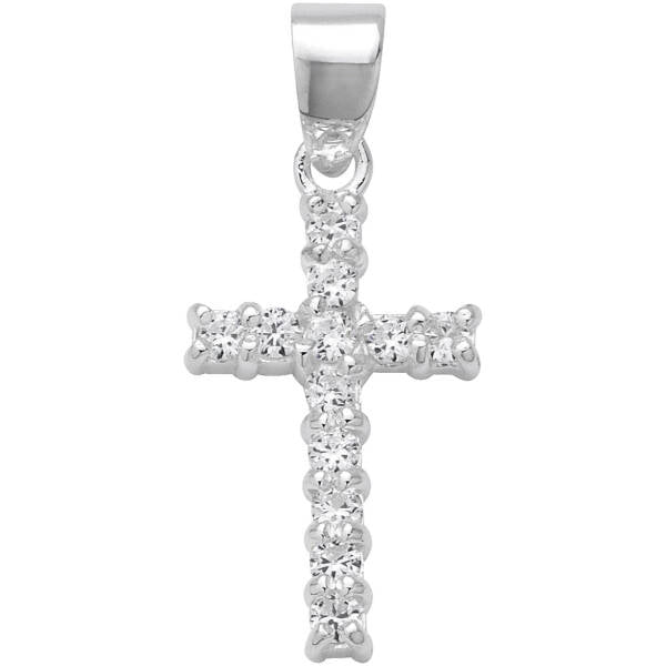 Sterling Silver Cubic Zirconia Cross Pendant