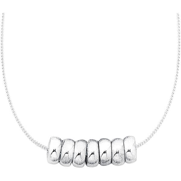 Sterling Silver 7 Lucky Rings Necklace