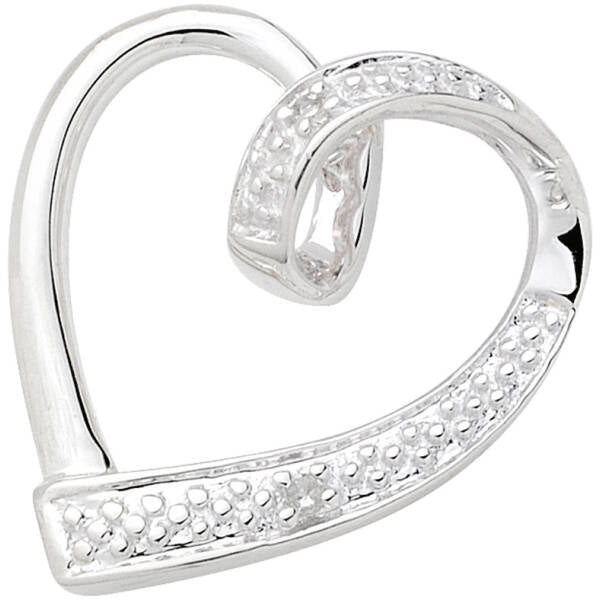 Sterling Silver Diamond Heart Pendant