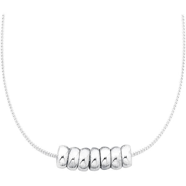 Sterling Silver 7 Lucky Rings Necklace