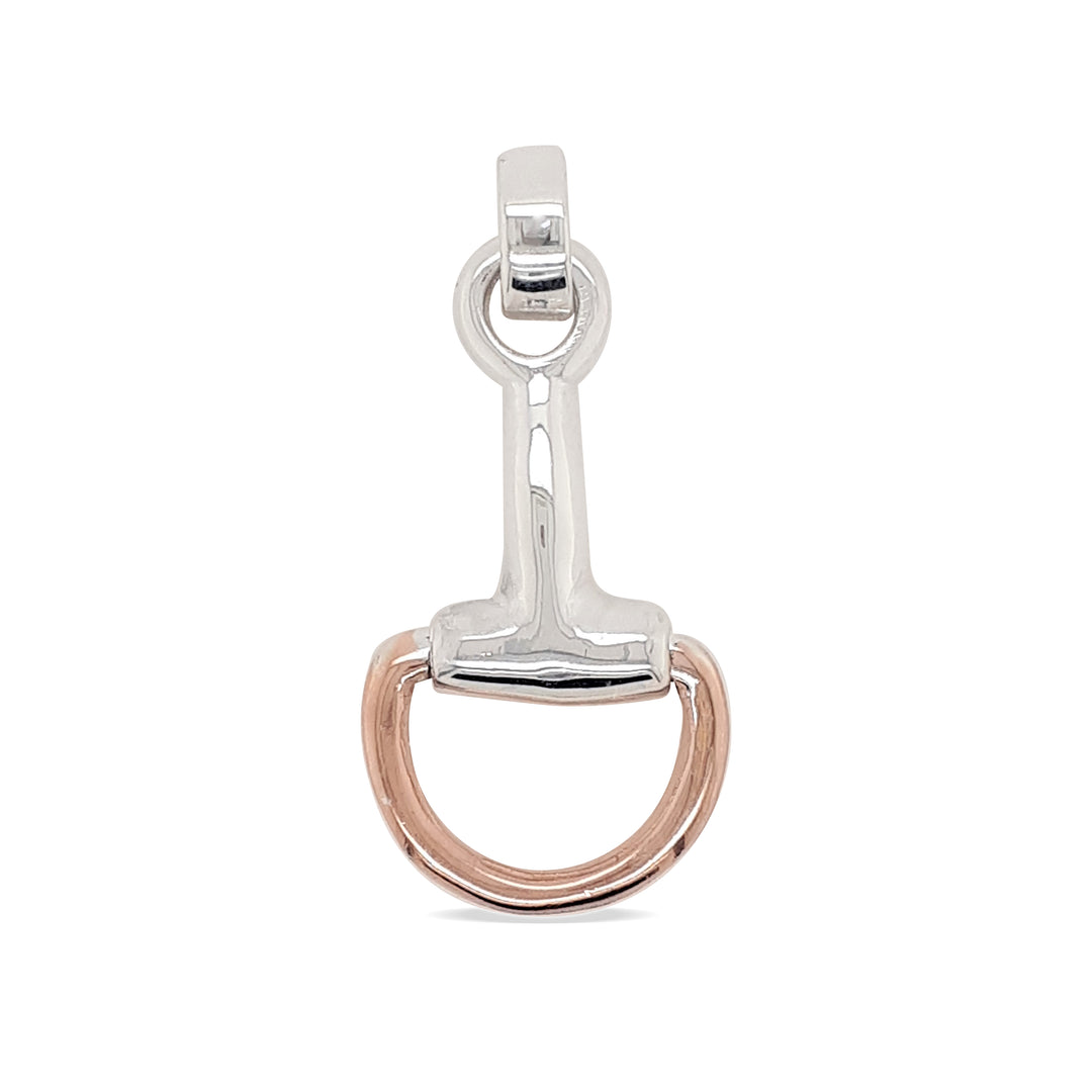 Sterling Silver Rose Gold Plated Horse Bit Pendant