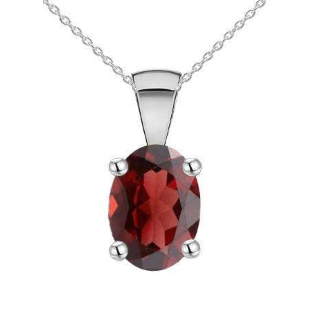 Sterling Silver Garnet Pendant