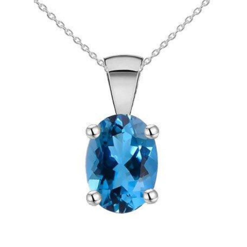 Sterling Silver Swiss Blue Topaz Pendant