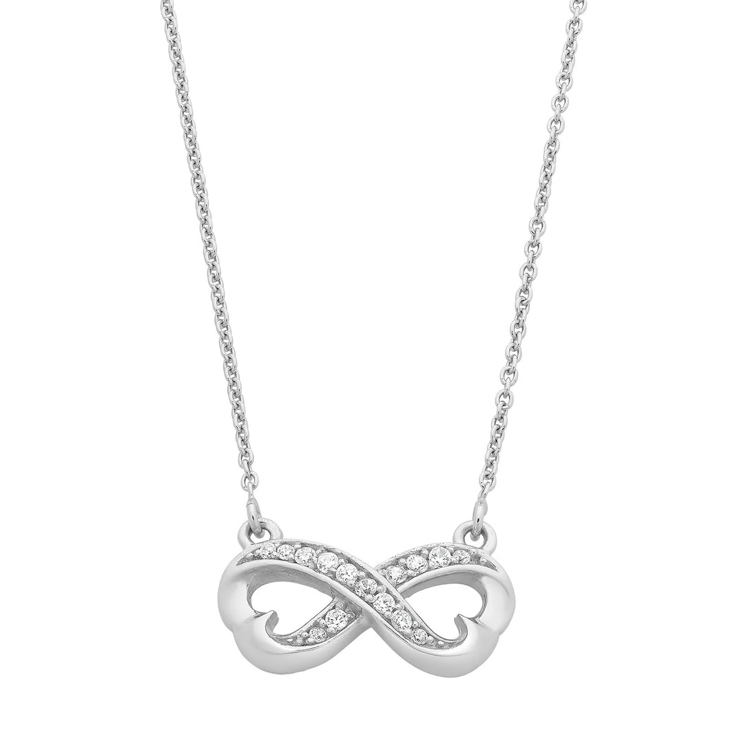 Sterling Silver Cubic Zirconia Infinity Necklace