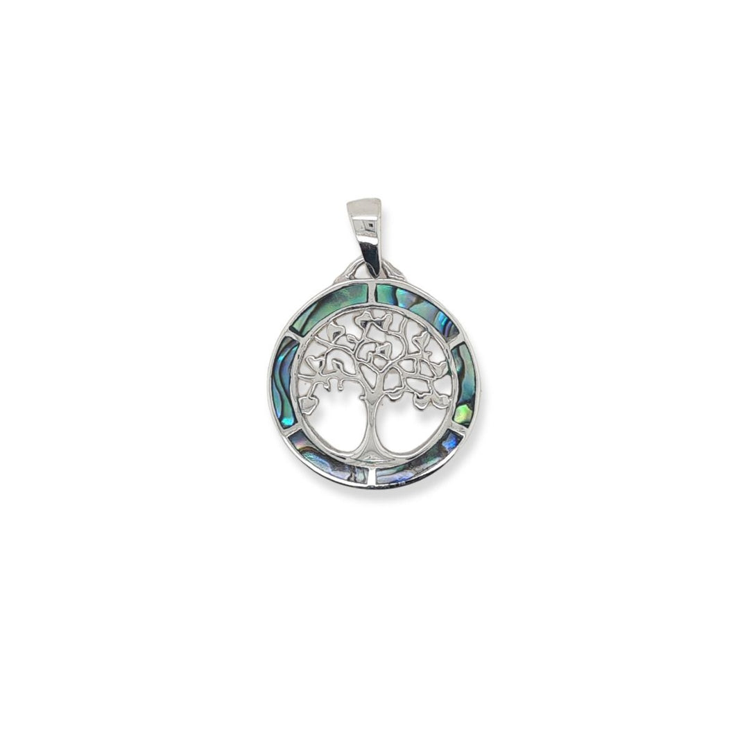 Sterling Silver Paua Shell Tree Of Life Pendant