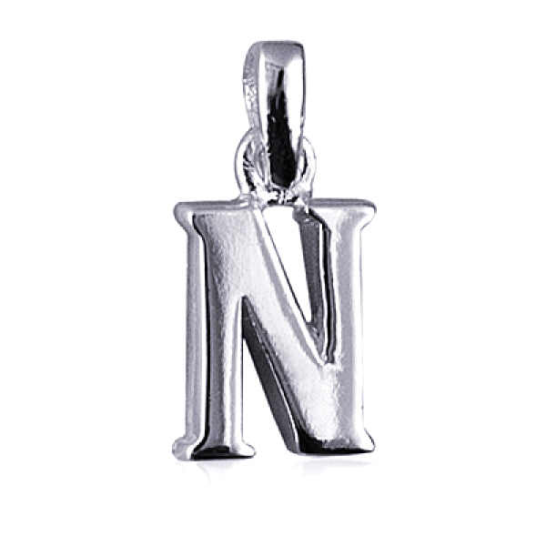 Sterling Silver Letter "N" Pendant