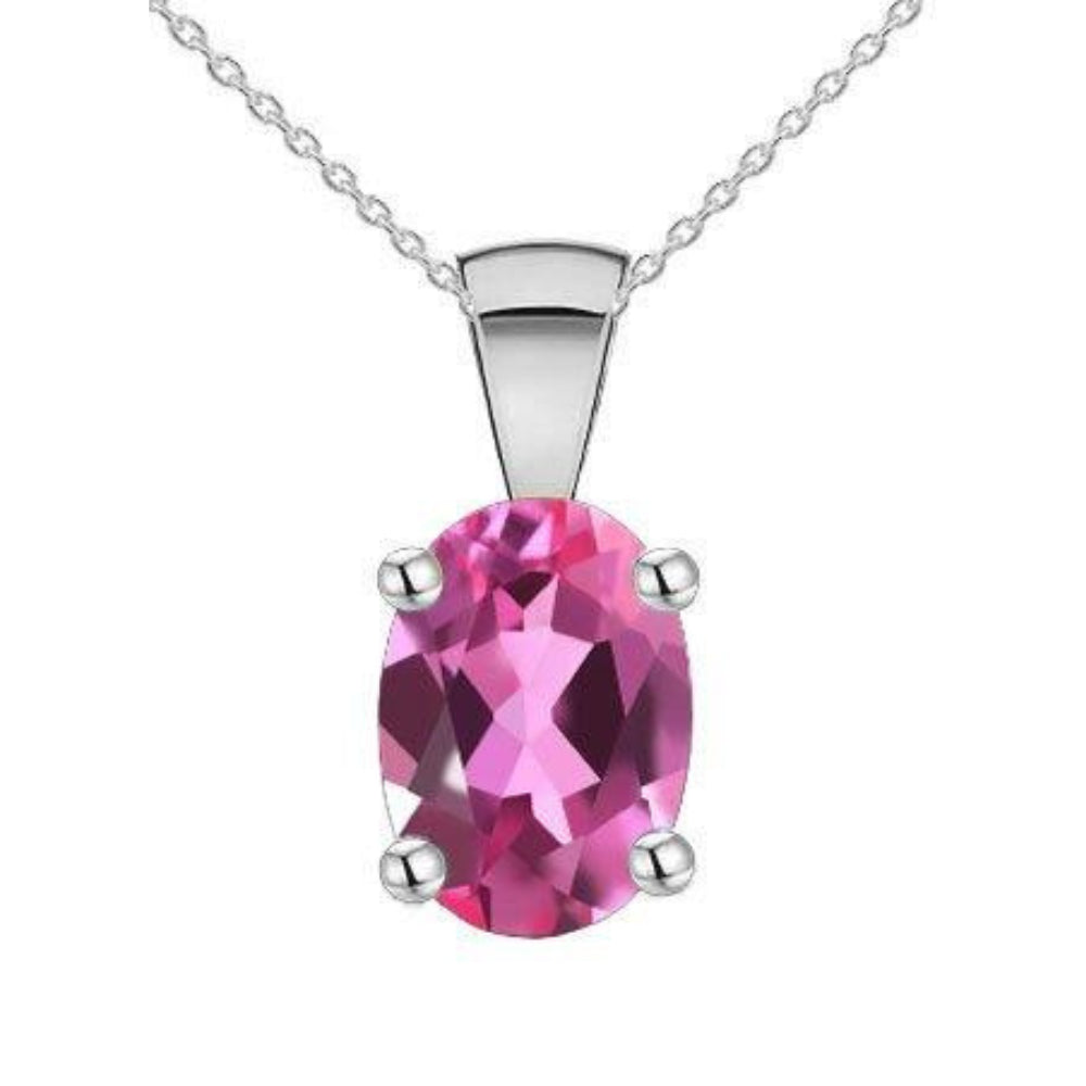 Sterling Silver Created Sapphire Pendant