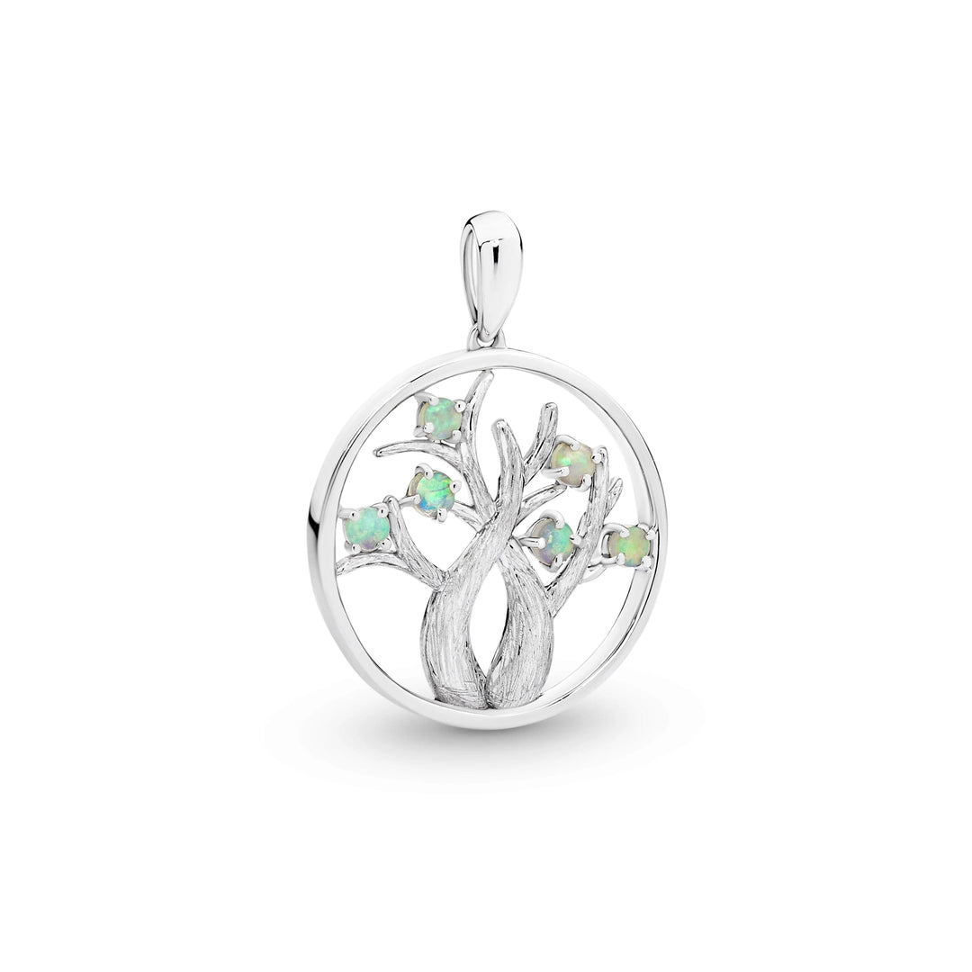 Sterling Silver Opal "Tree Of Life" Pendant