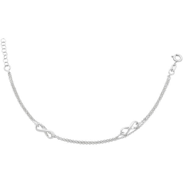 Sterling Silver Double Row Infinity Bracelet