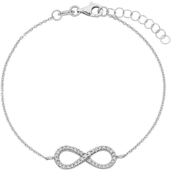 Sterling Silver Cubic Zirconia Infinity Bracelet
