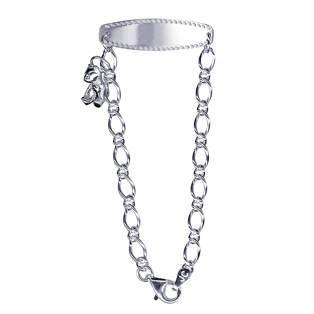 Sterling Silver Baby Bracelet With Teddy Bear Charm