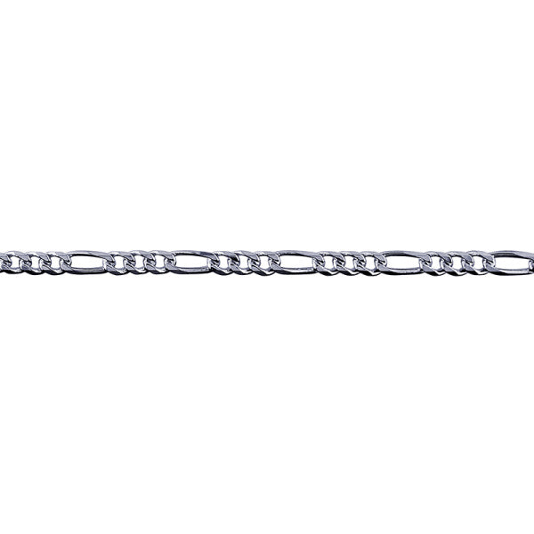 Sterling Silver Bevelled Figaro Bracelet