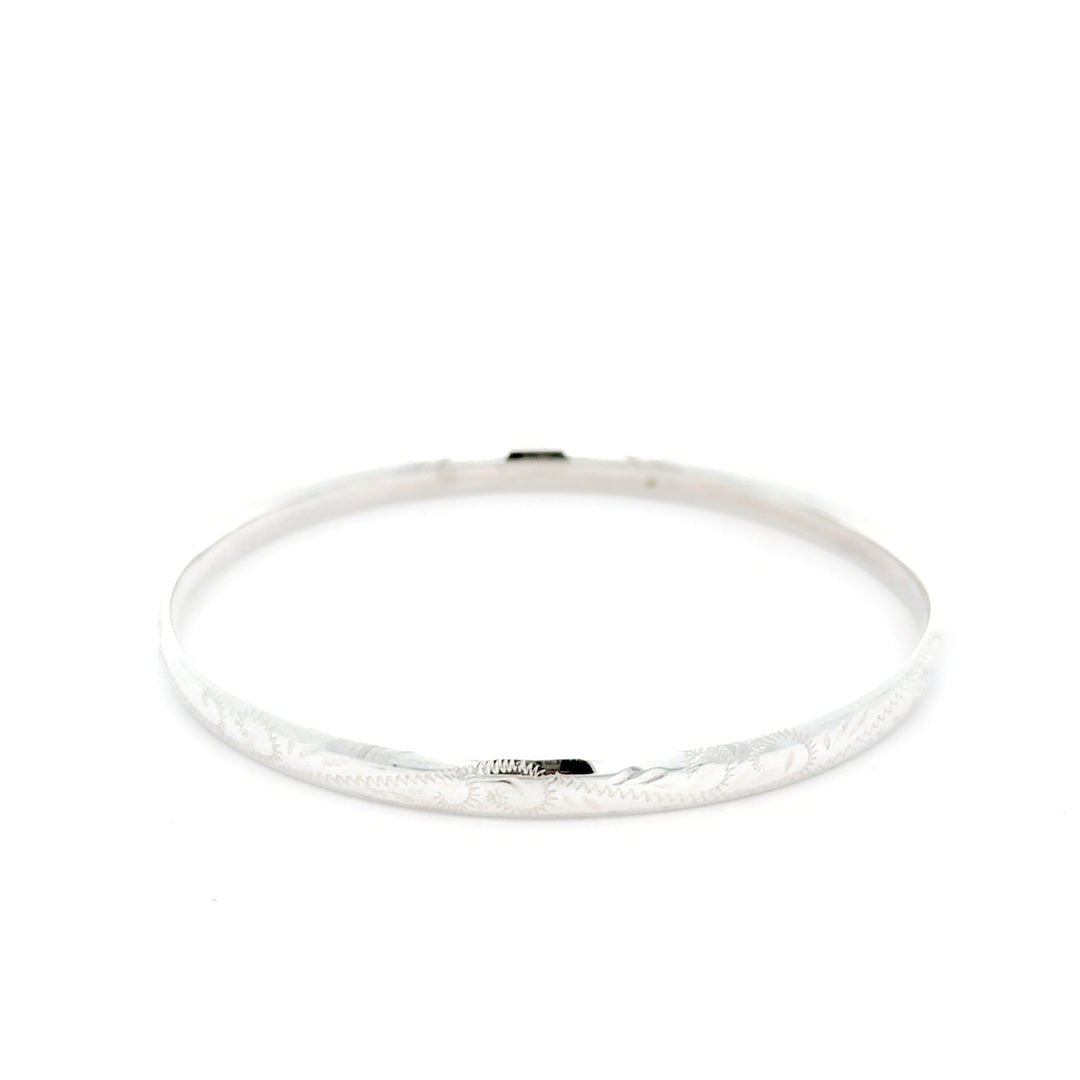 Sterling Silver Engraved Comfort Fit Bangle