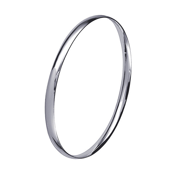 Sterling Silver Solid Oval Comfort Fit Bangle 5.5mm Wide
