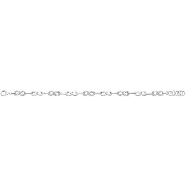 Sterling Silver Cubic Zirconia Infinity Bracelet