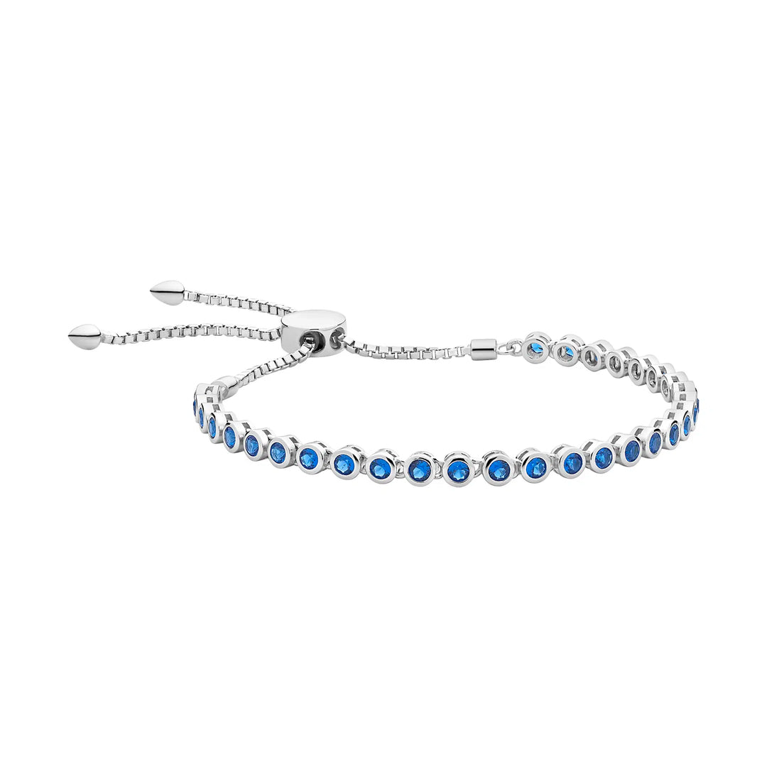 Sterling Silver Created Blue Nano Bracelet