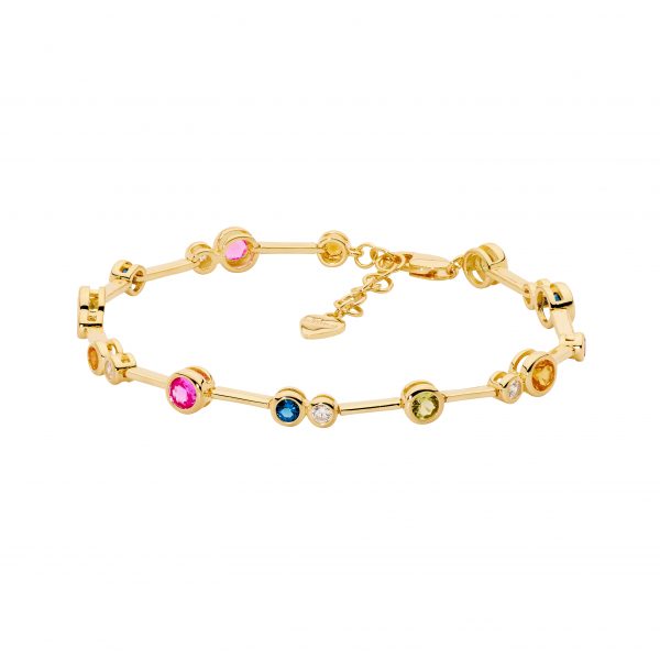 Sterling Silver Yellow Gold Plated Cubic Zirconia Bracelet
