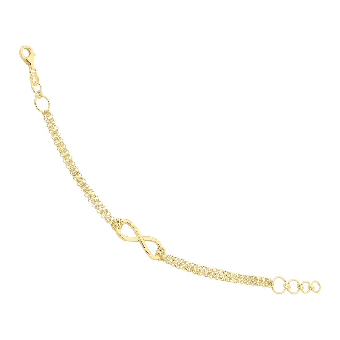 9ct Yellow Gold Sterling Silver Infinity Bracelet