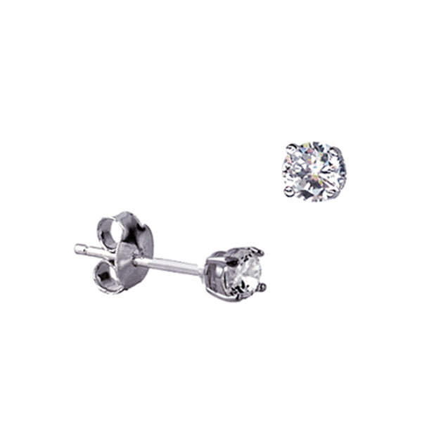 Sterling Silver Cubic Zirocina Stud Earrings