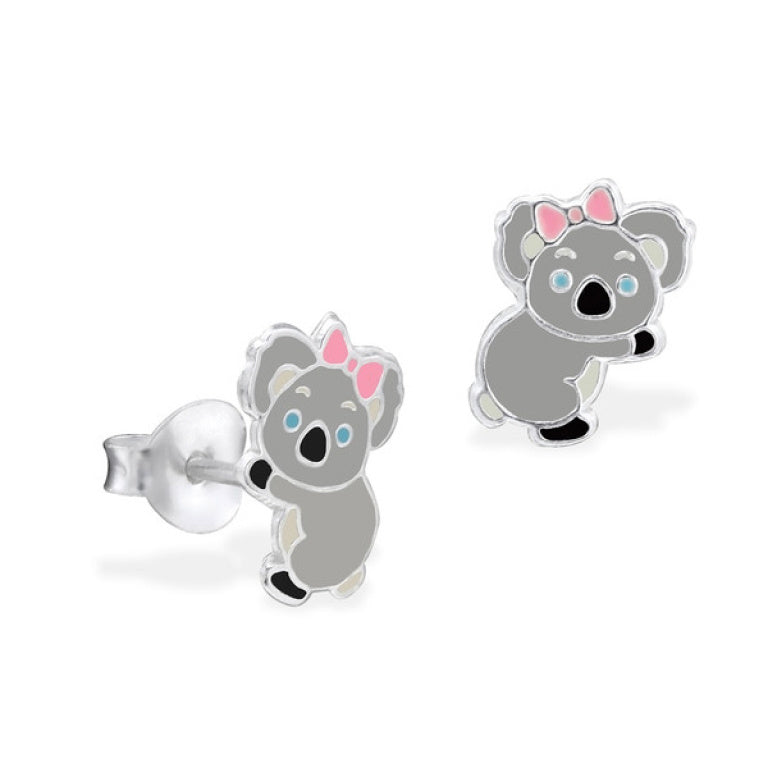 Sterling Silver Koala Stud Earrings