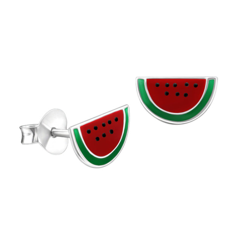 Sterling Silver Watermelon Stud Earrings