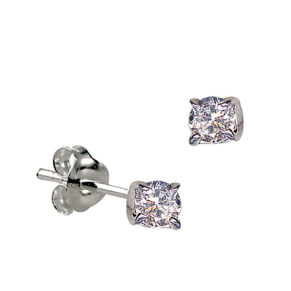 Sterling Silver Cubic Zirconia Stud Earrings