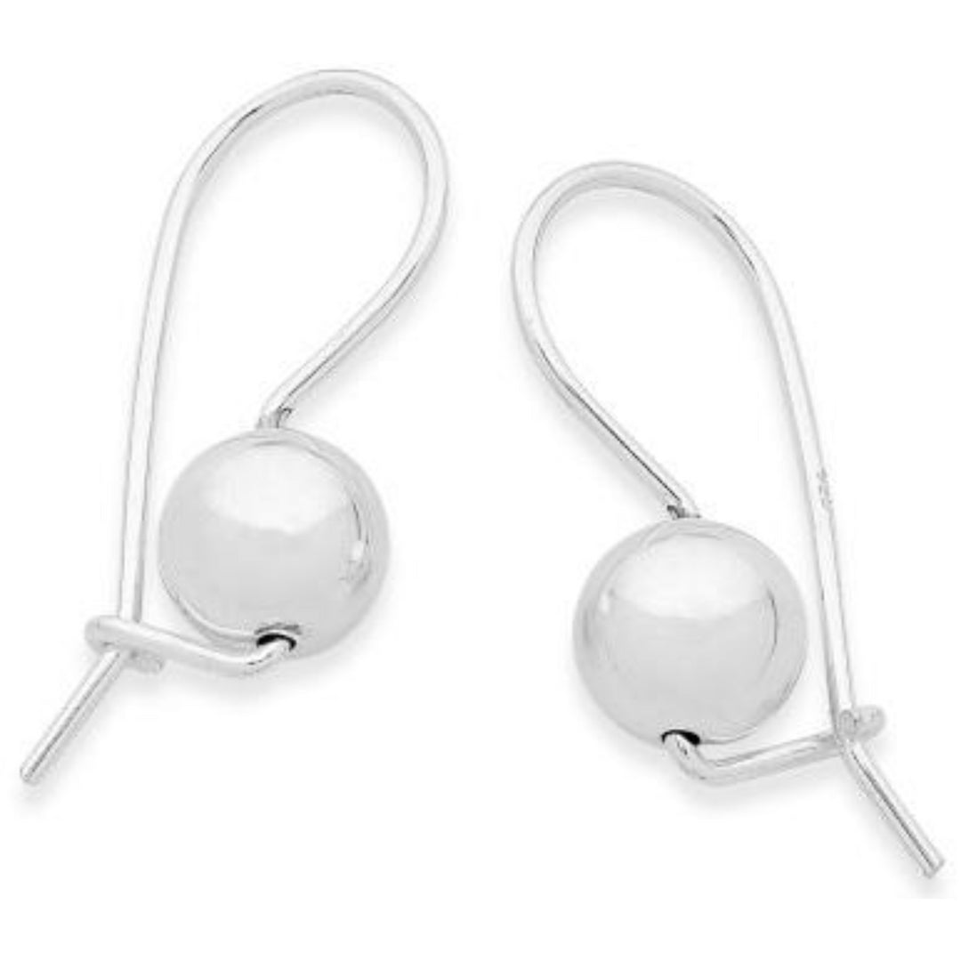 Sterling Silver Euro Ball Drop Earrings