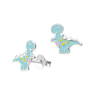 Sterling Silver Dinosaur Stud Earrings