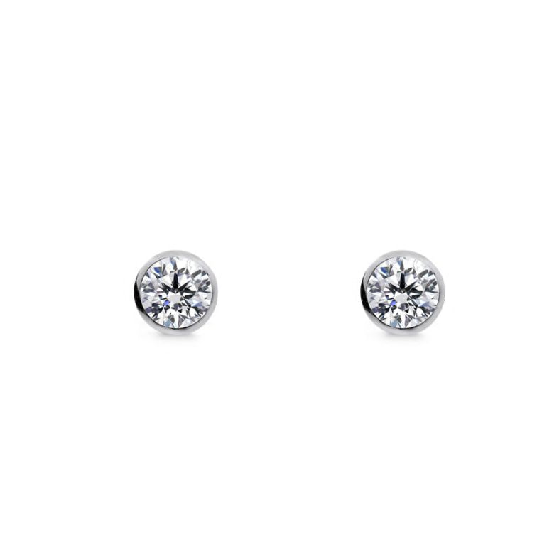 Sterling Silver Cubic Zircnoia Stud Earrings