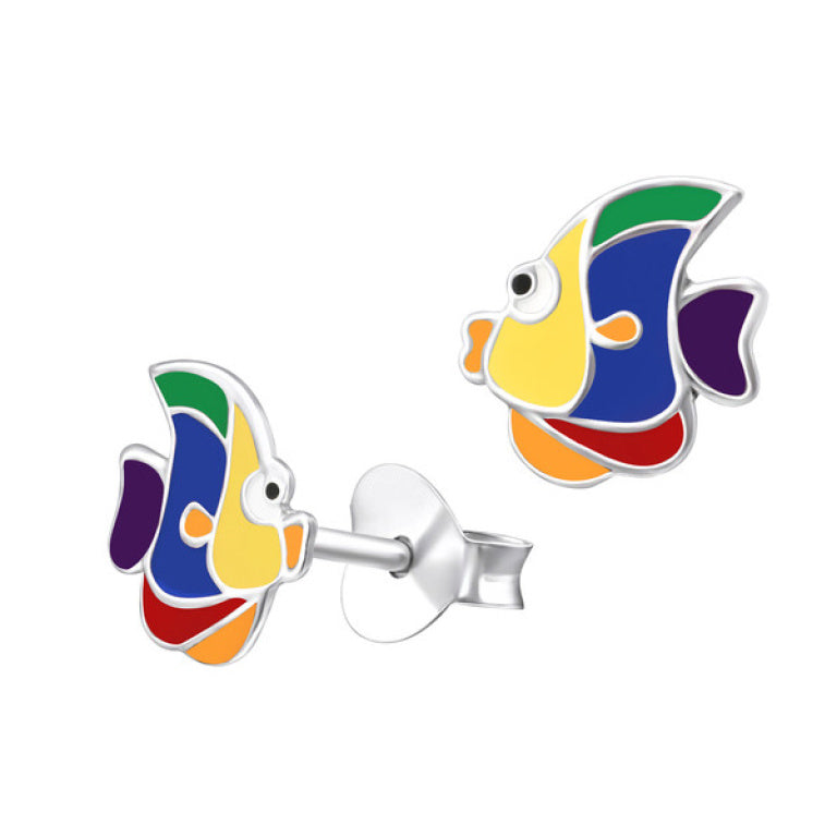 Sterling Silver Fish Stud Earrings