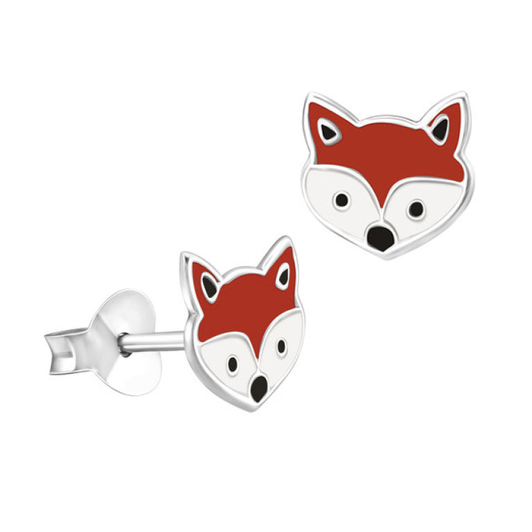 Sterling Silver Fox Stud Earring