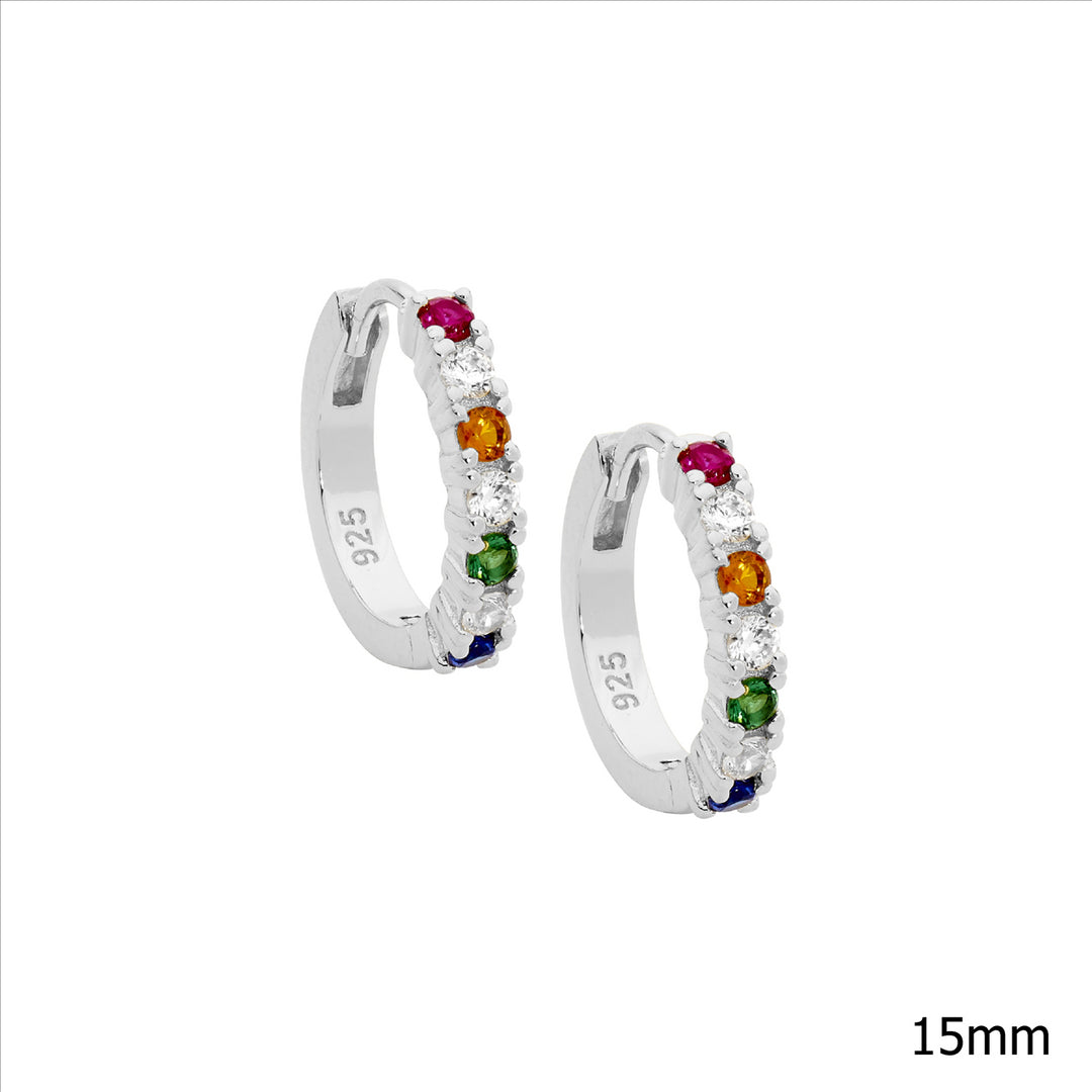 Sterling Silver Cubic Zirconia Huggie Earrings