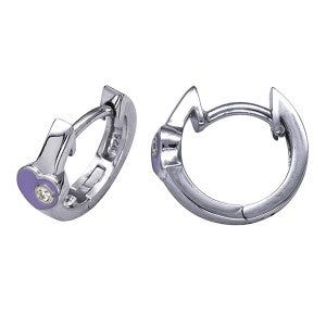 Sterling Silver Heart Huggie Earrings