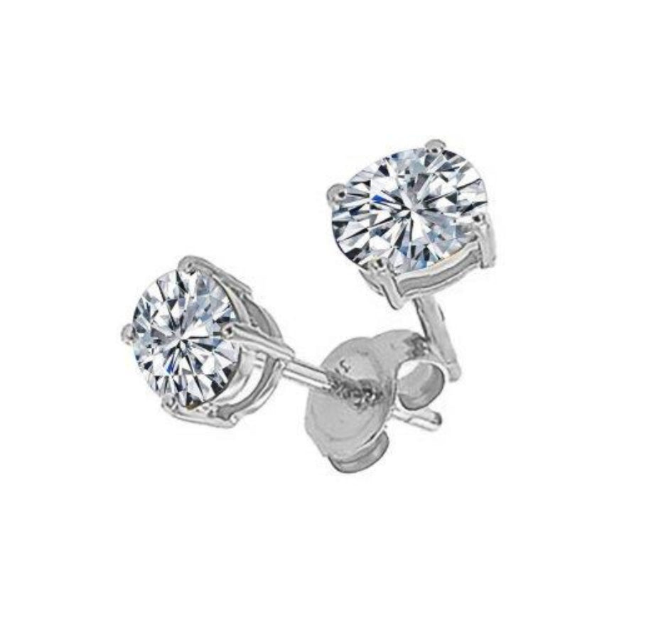 Sterling Silver Cubic Zirconia Stud Earrings