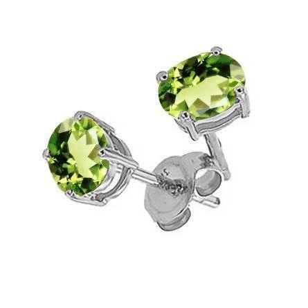 Sterling Silver Peridot Stud Earrings
