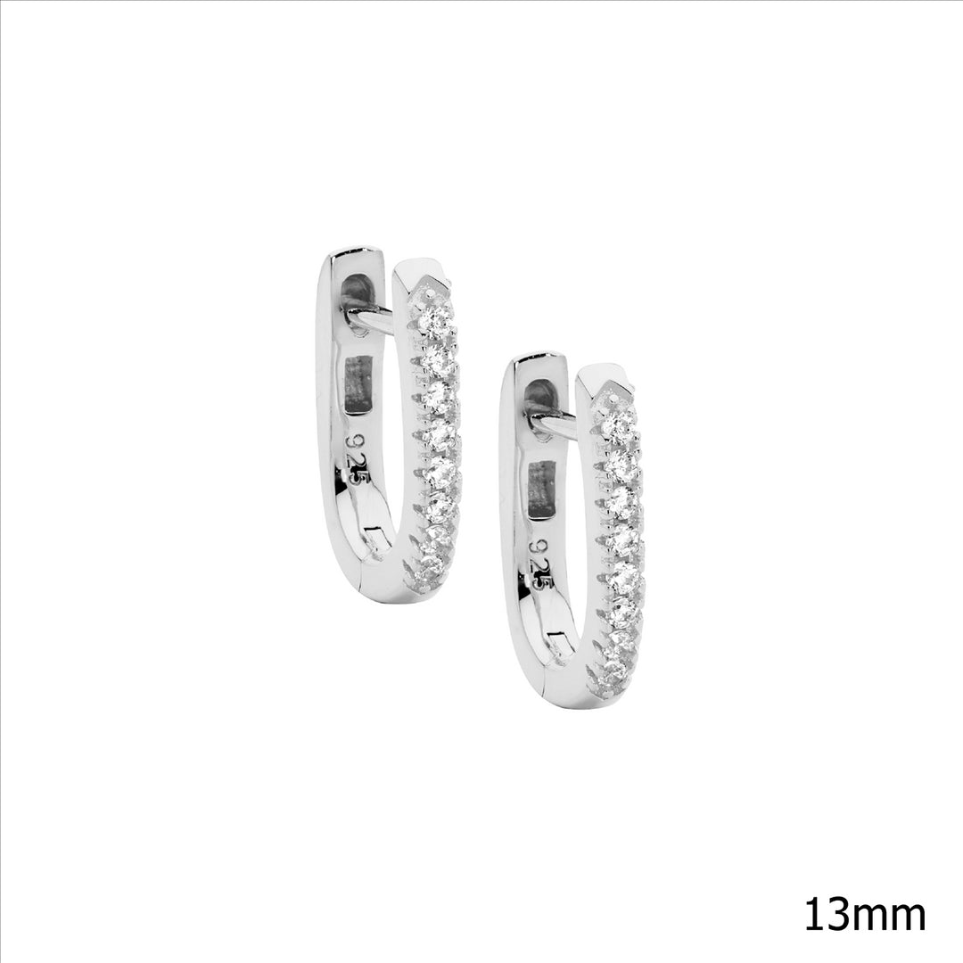 Sterling Silver Cubic Zirconia Huggie Earrings