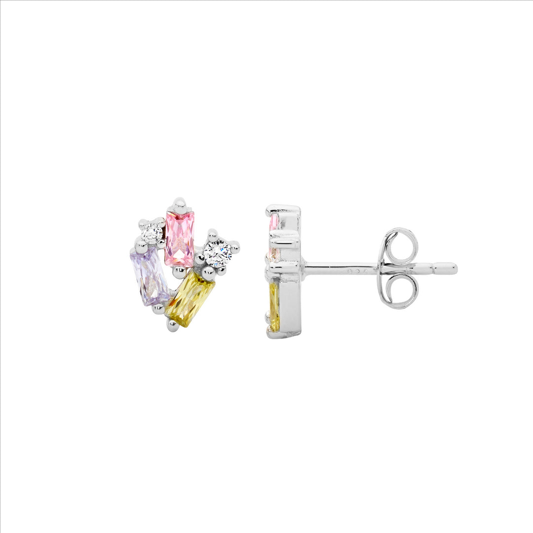 Sterling Silver Cubic Zirconia Stud Earrings