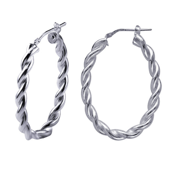 Sterling Silver Twist Hoop Earrings