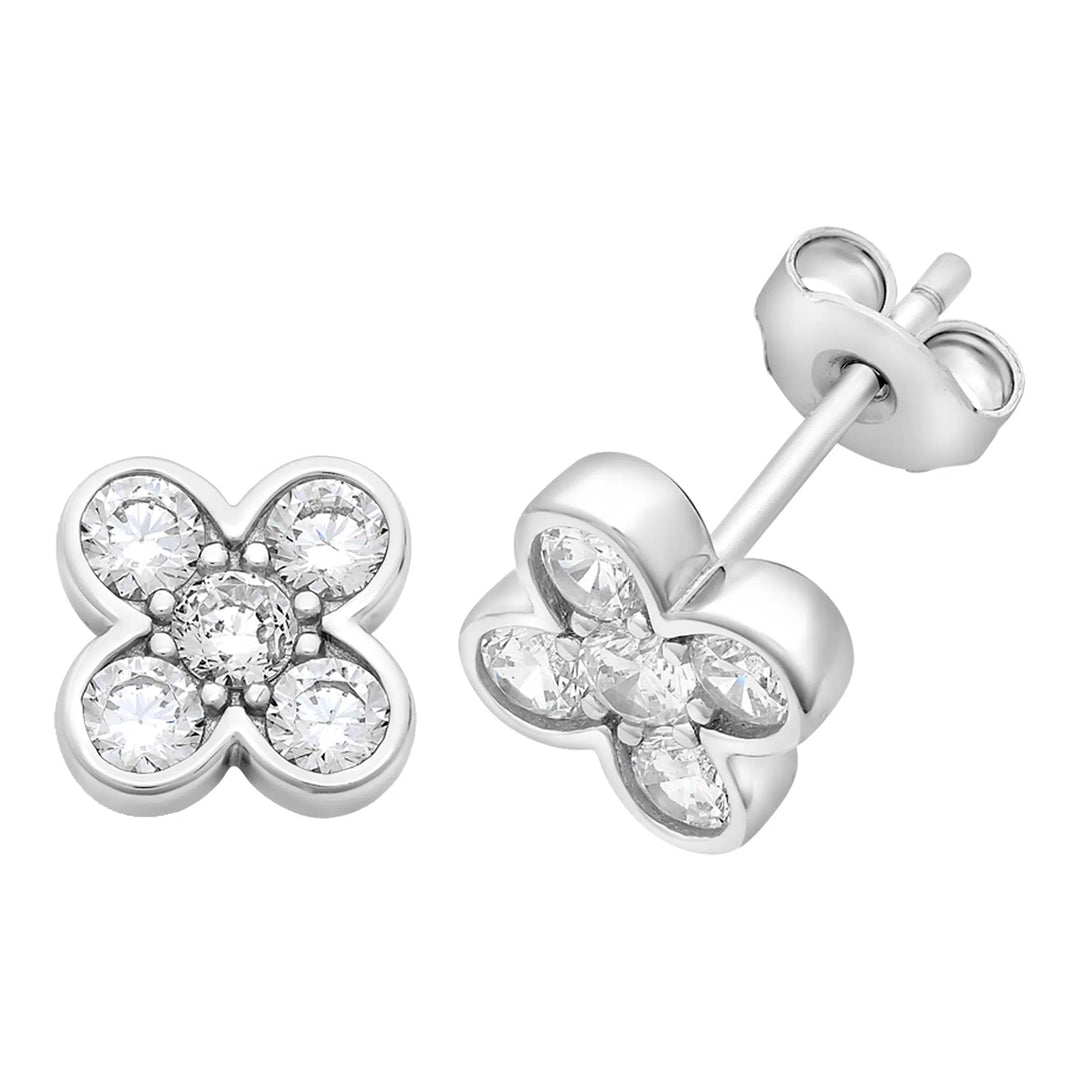 Sterling Silver Cubic Zircoina Stud Earrings