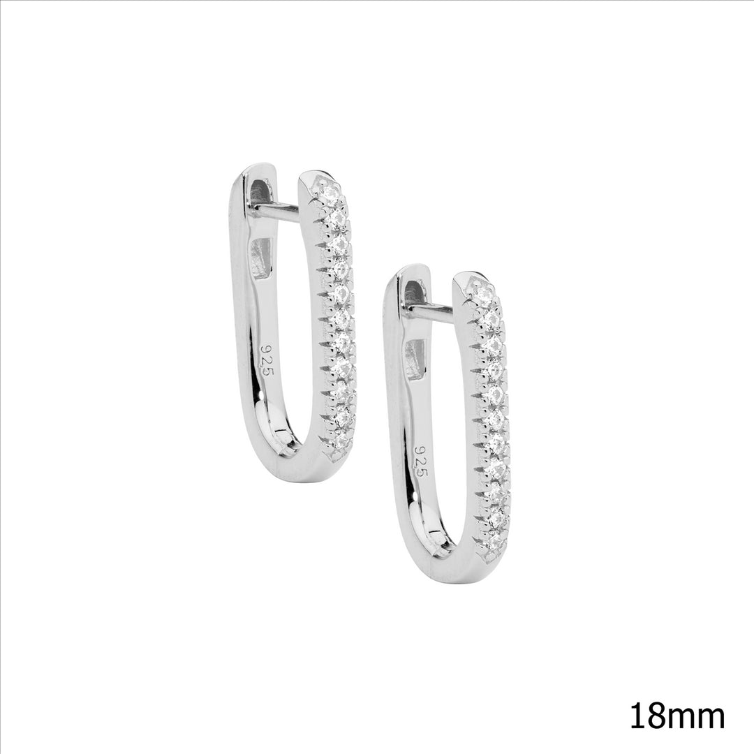 Sterling Silver Cubic Zirconia Huggie Earrings