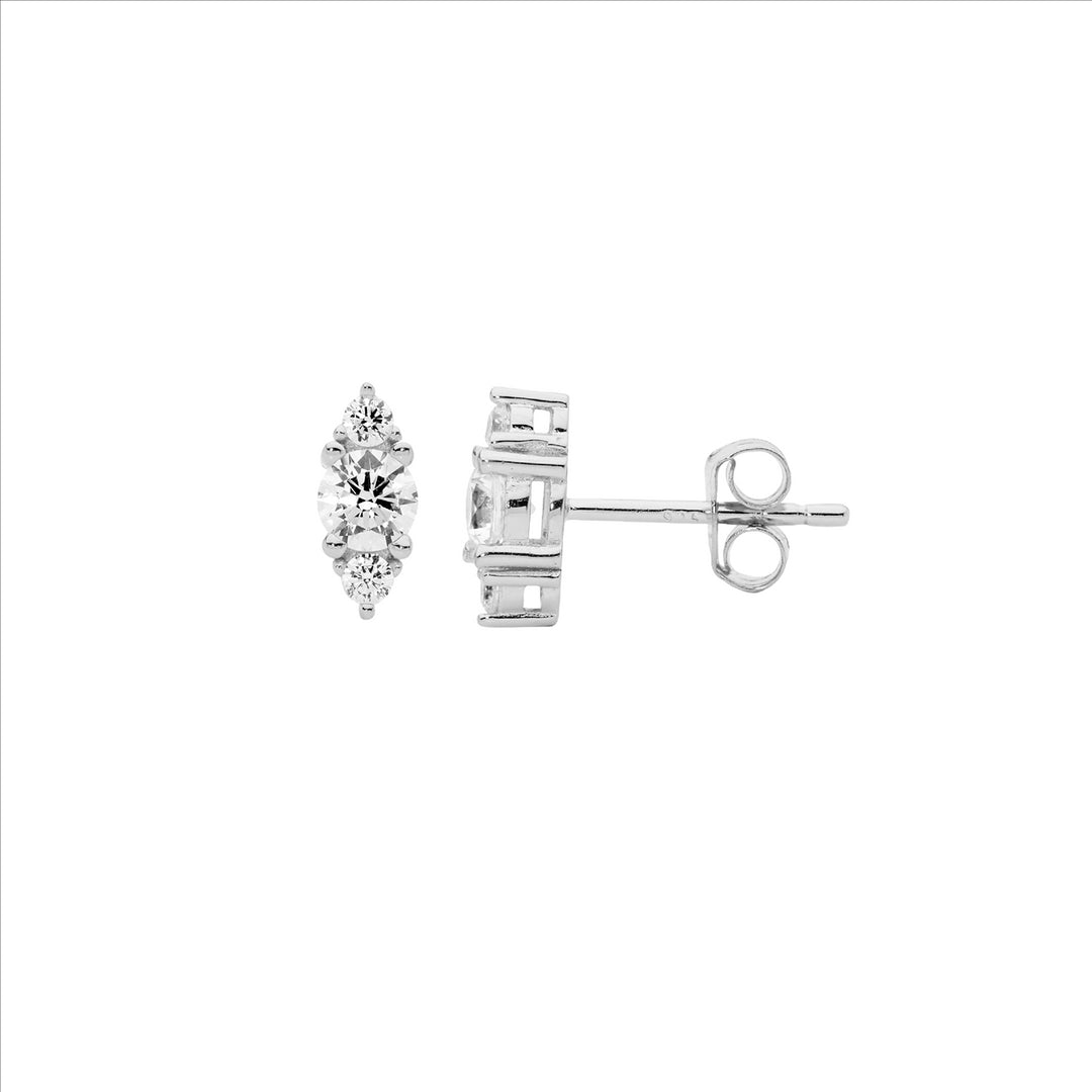 Sterling Silver Cubic Zircoina Stud Earrings