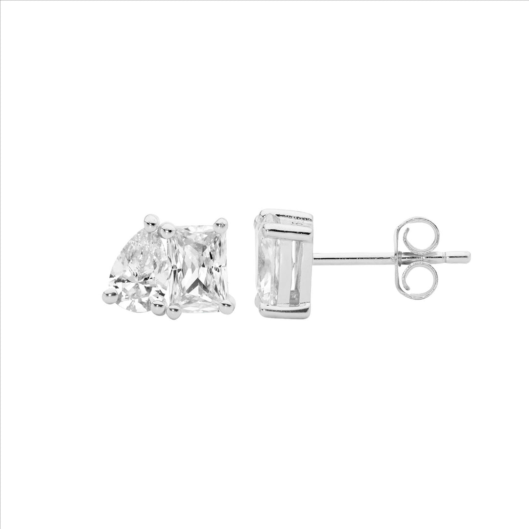 Sterling Silver Cubic Zirconia Stud Earrings