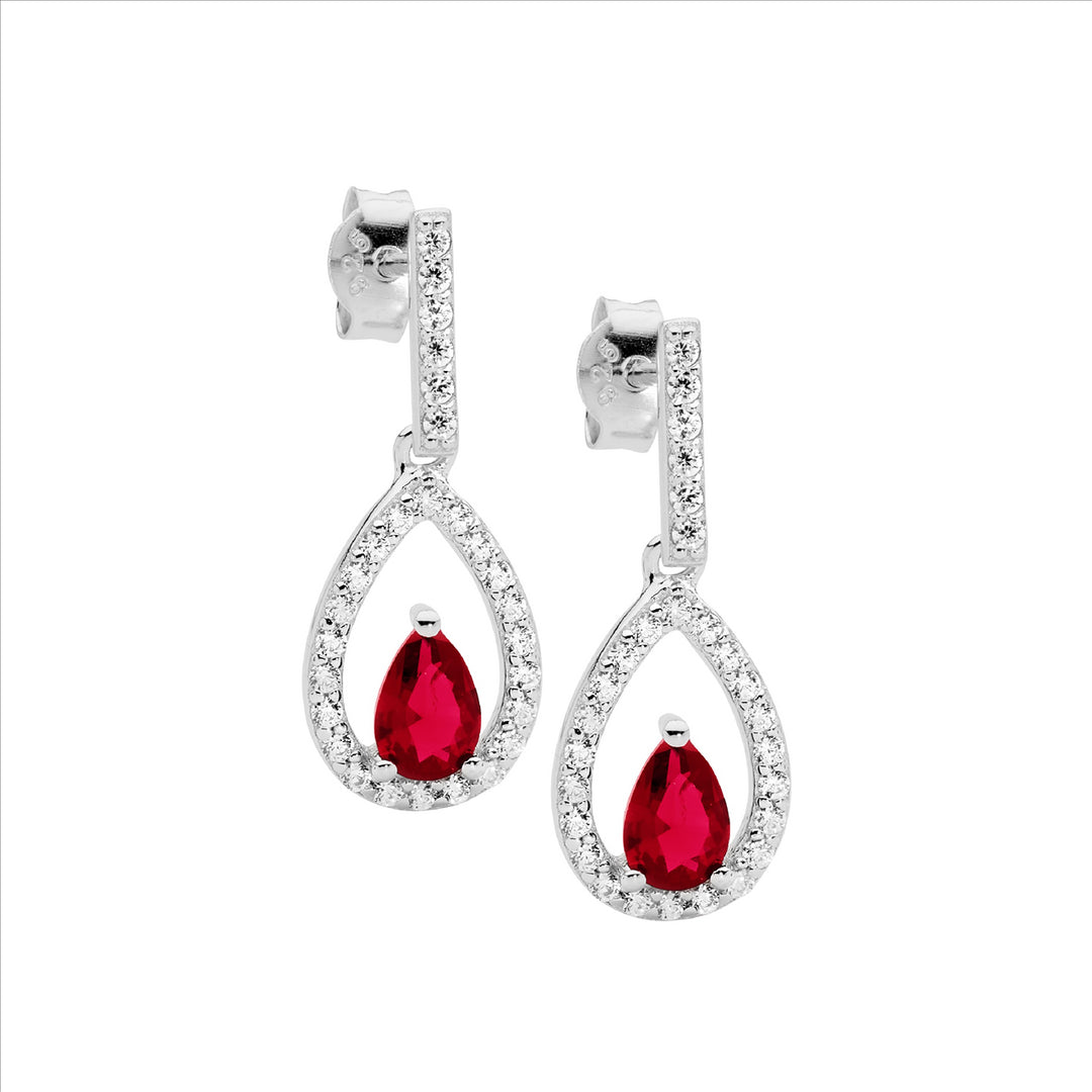 Sterling Silver Cubic Zirconia Teardrop Stud Earrings