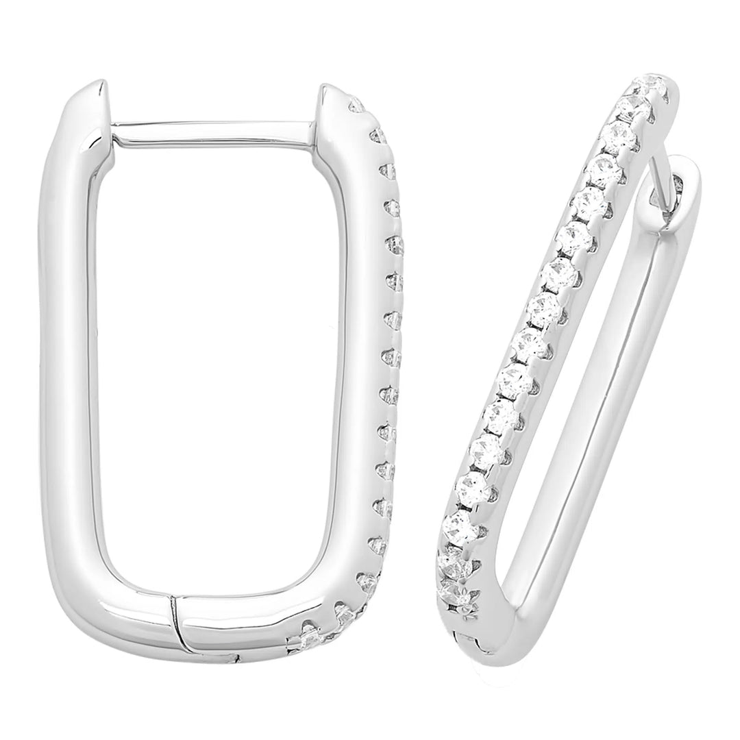 Sterling Silver Cubic Zirconia Huggie Earrings