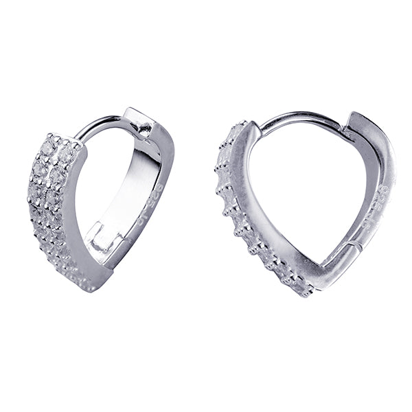 Sterling Silver Cubic Zirconia Huggie Earrings