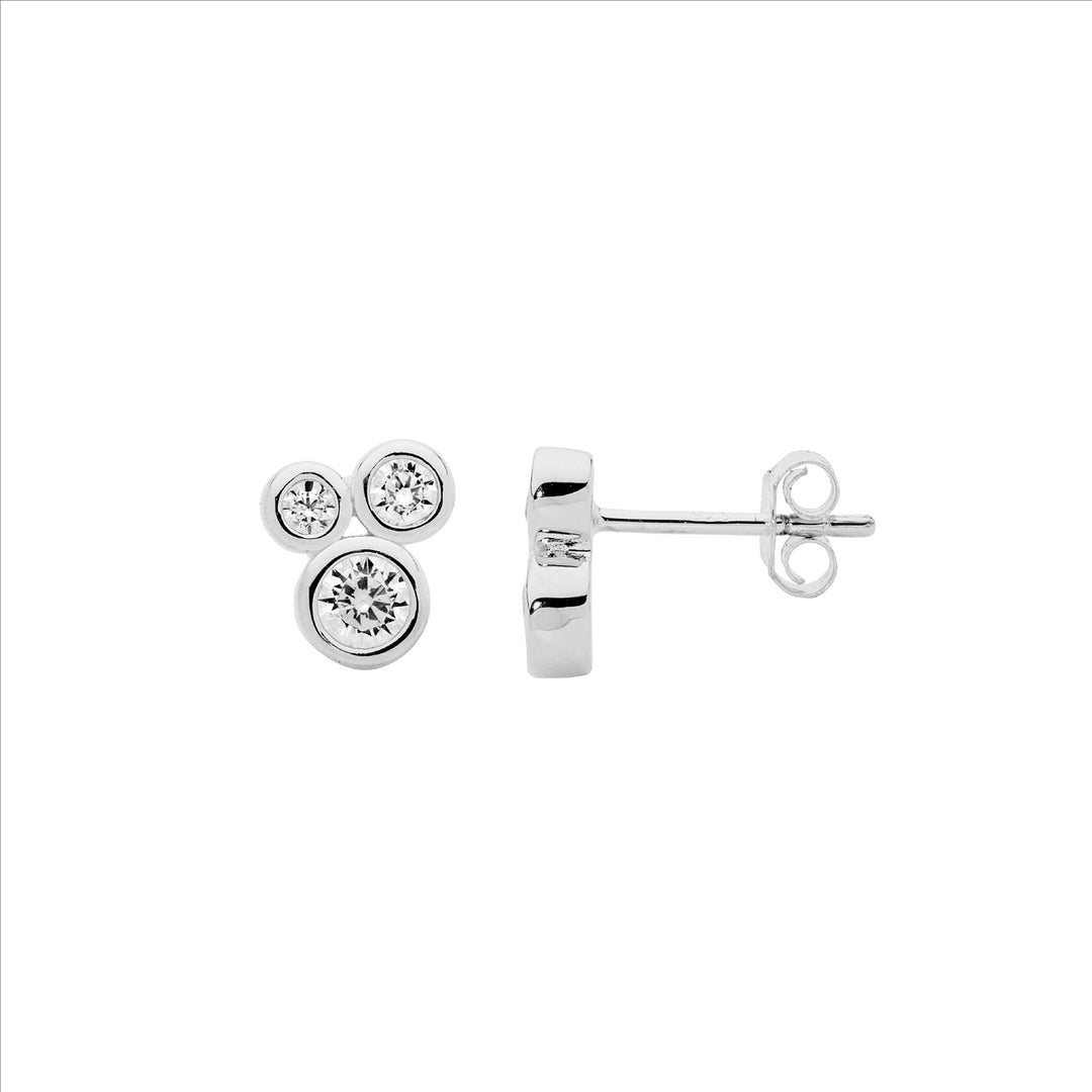 Sterling Silver Cubic Zirconia Stud Earrings