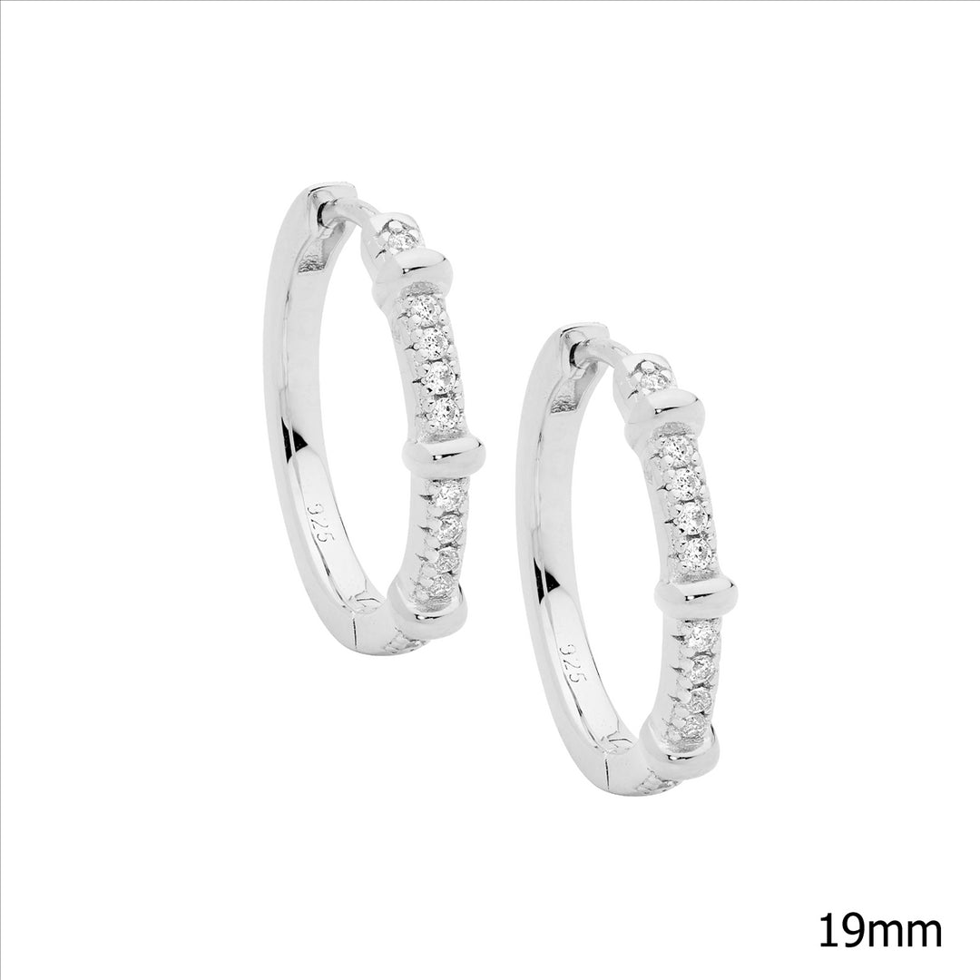 Sterling Silver Cubic Zirconia Huggie Earrings
