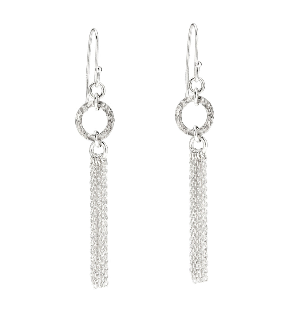 Sterling Silver Tassle Shepherd Hook Earrings